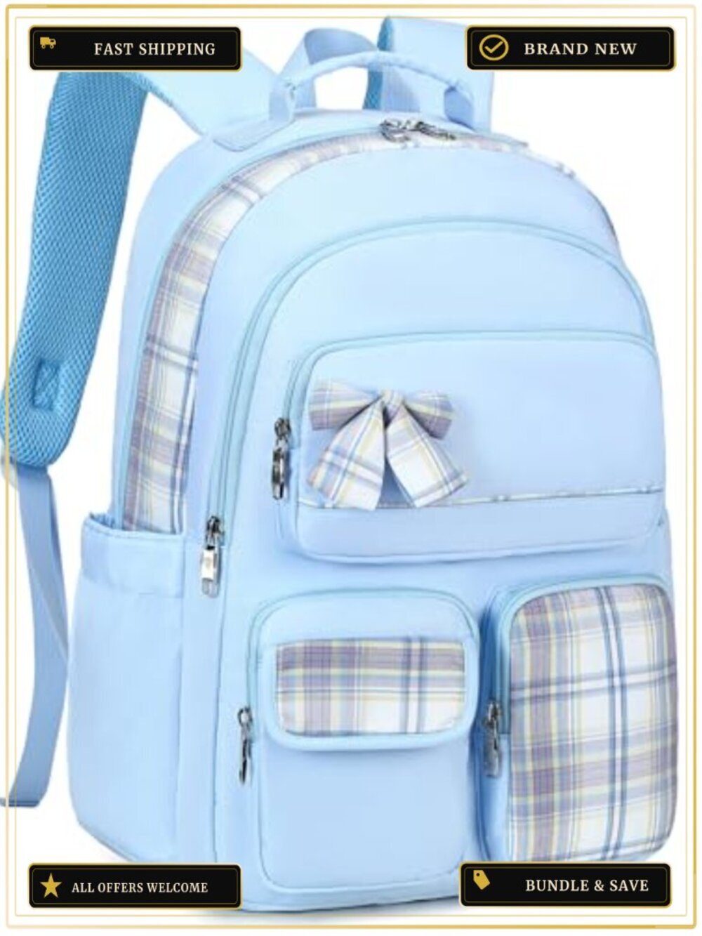 Cute Girls Backpack Teen School Large Bookbag 15.6in Laptop Bag Casual Daypack